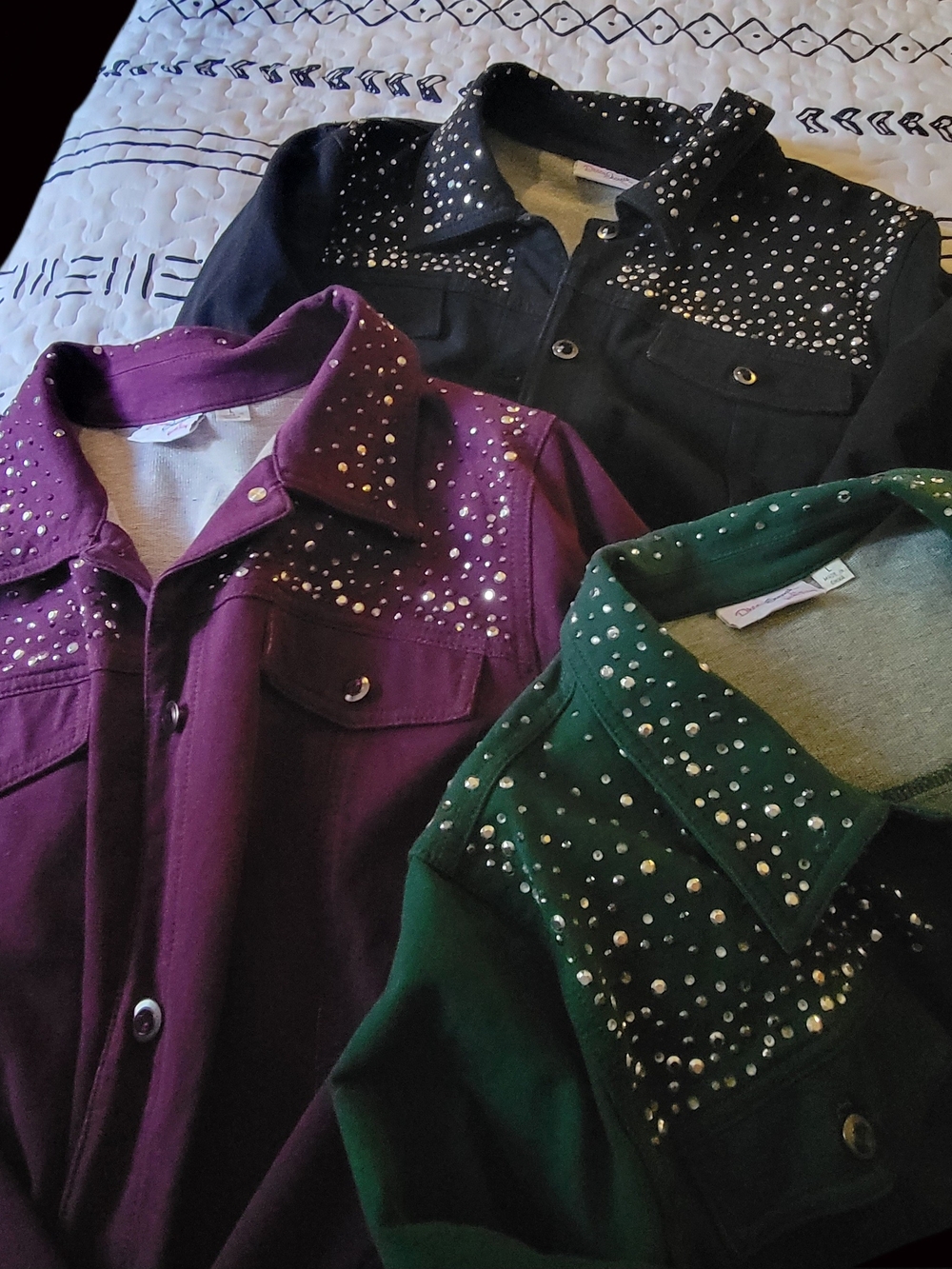 4 Studded Women’s Jacket - Black, Plum, Green, Navy